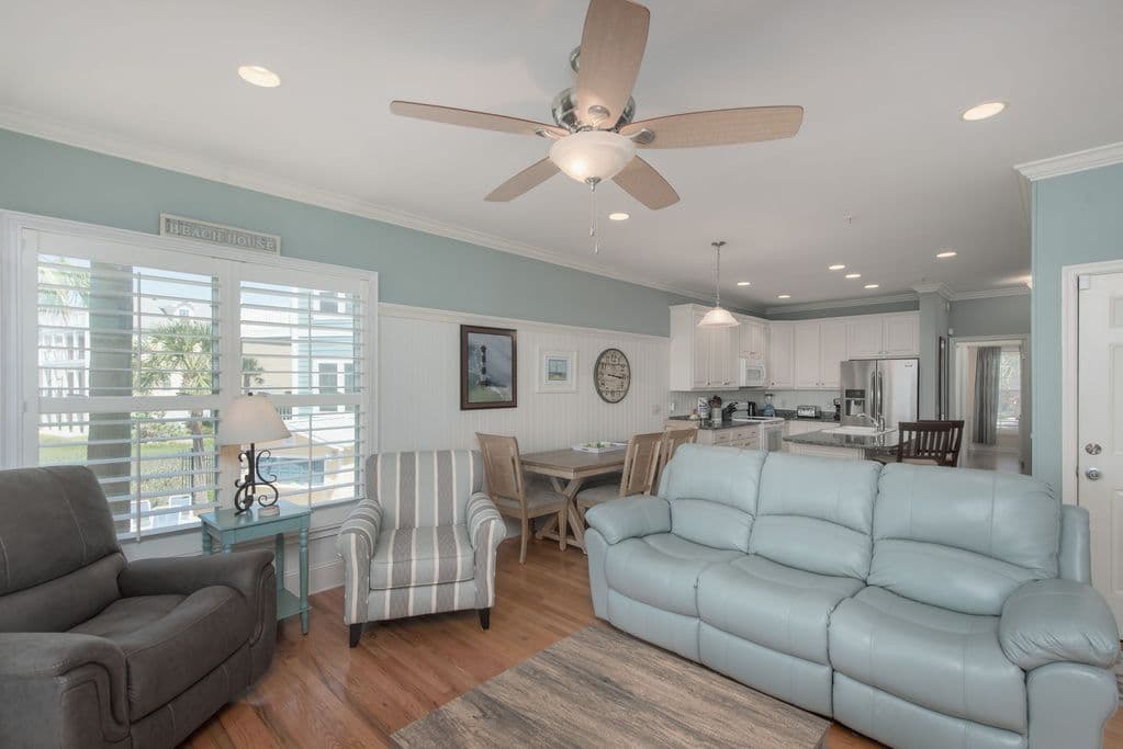 Open living room and kitchen