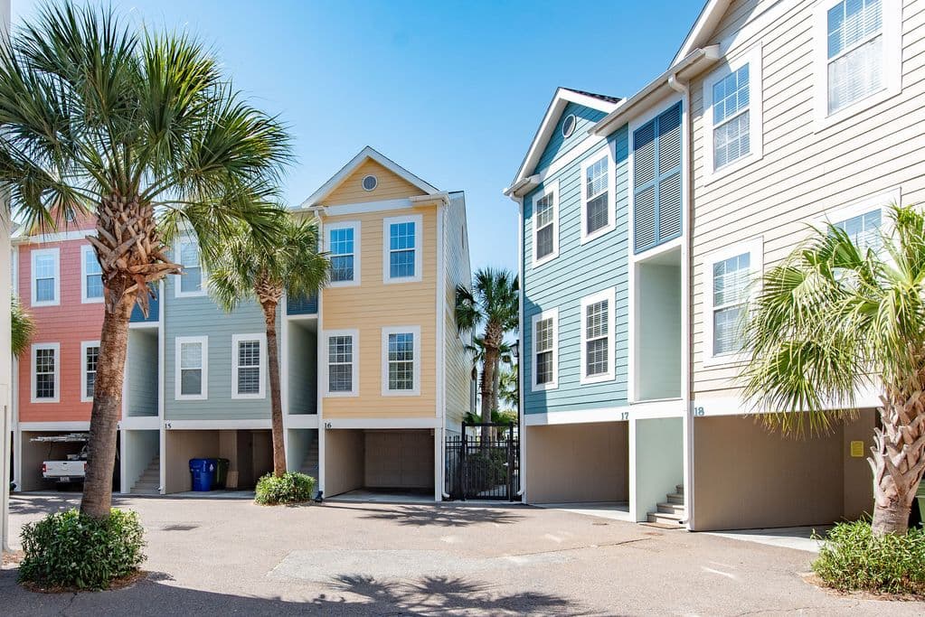 Front view of Turtle Bay townhomes