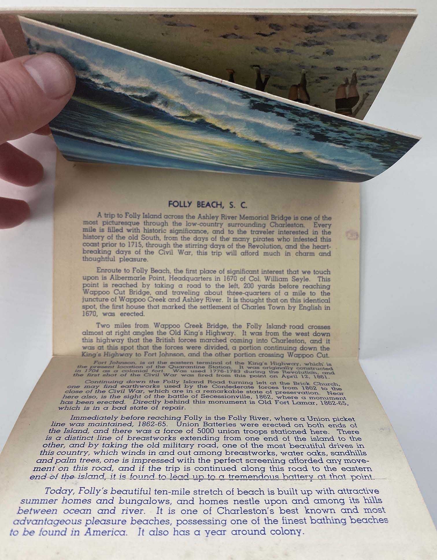 Historic Folly Beach souvenir-folder scan